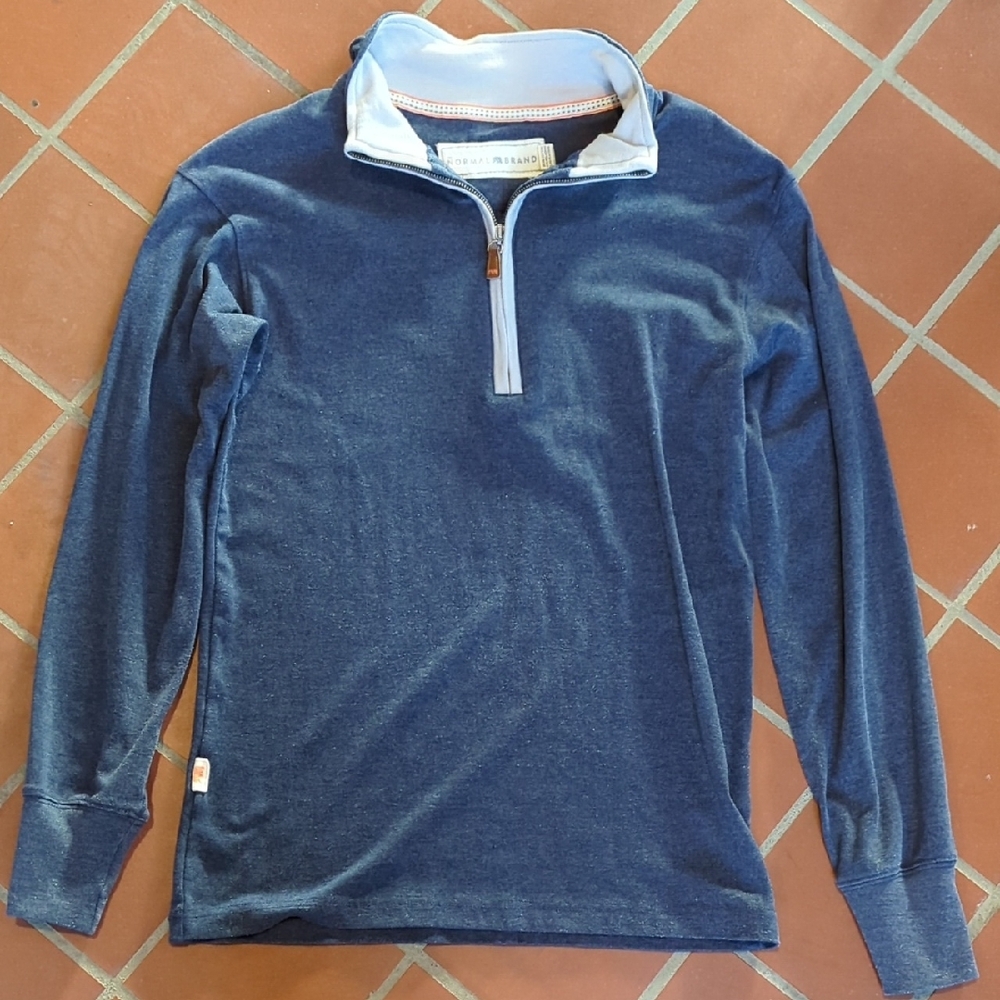 Normal Brand Blue Half-Zip Pullover